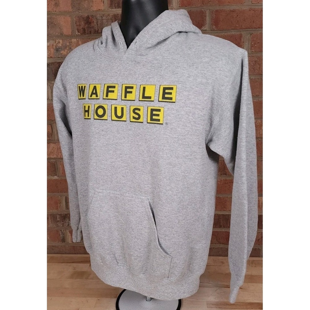 Waffle House Gray Cotton Pullover Hoodie Sweatshirt Mens Size Small - Picture 2 of 6